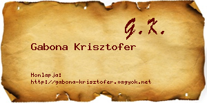 Gabona Krisztofer névjegykártya