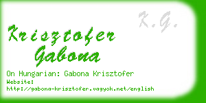 krisztofer gabona business card